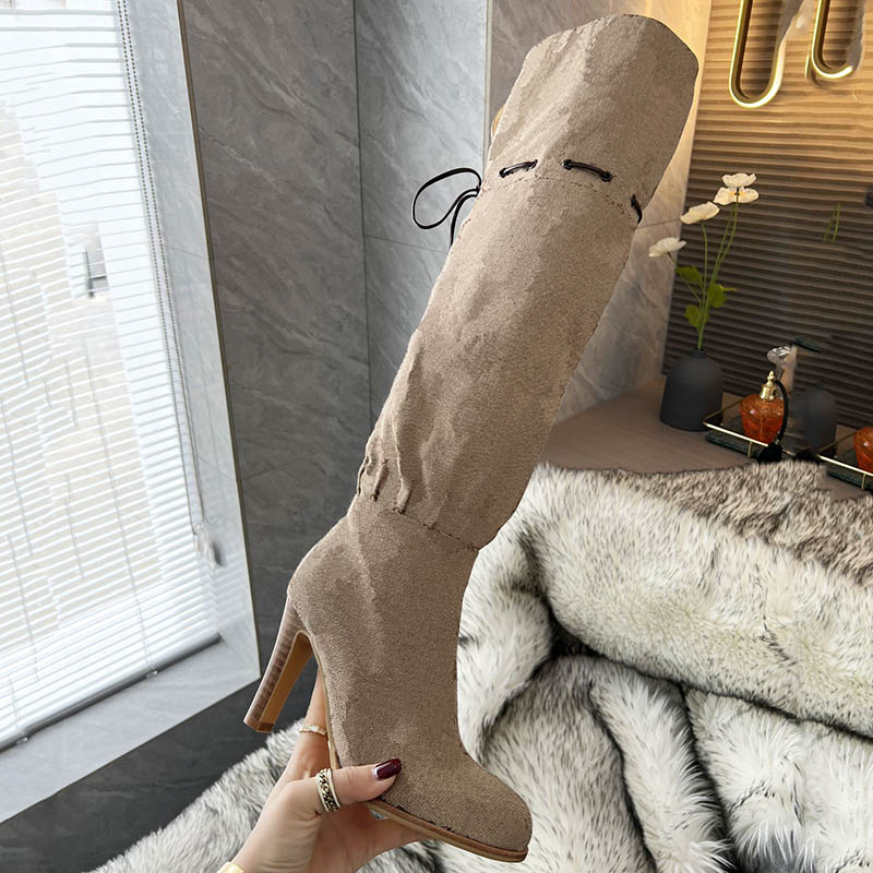 

Luxury Milan designer Boot fashion brand Knee Boots Size 35-42 model LA02