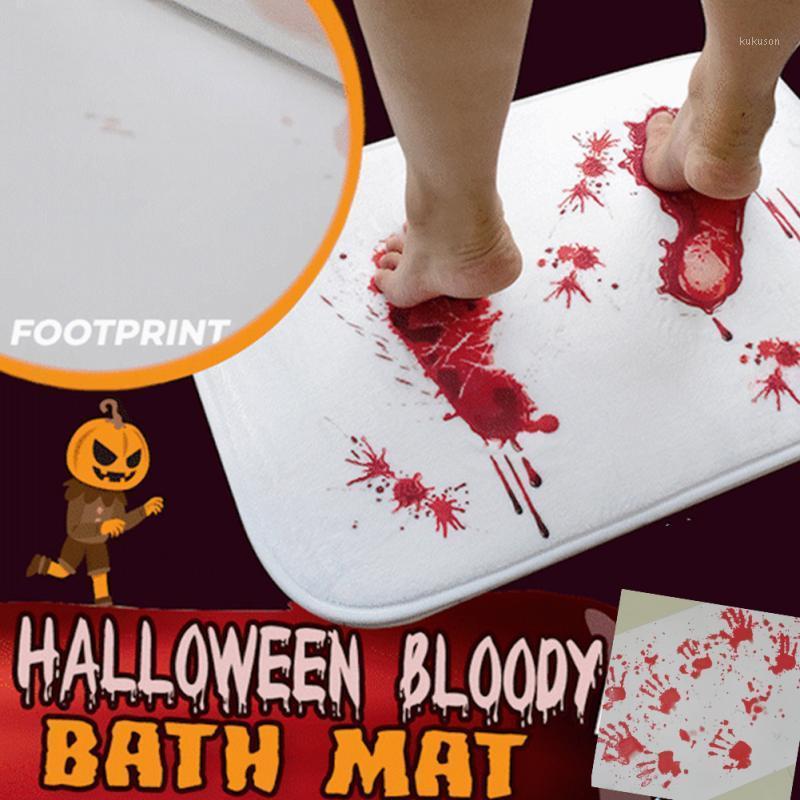 

Bath Mats Quality Doormat Horror Blood Mat Bloody Color Changing Footprint Anti-Slip Home Party Halloween Decoration