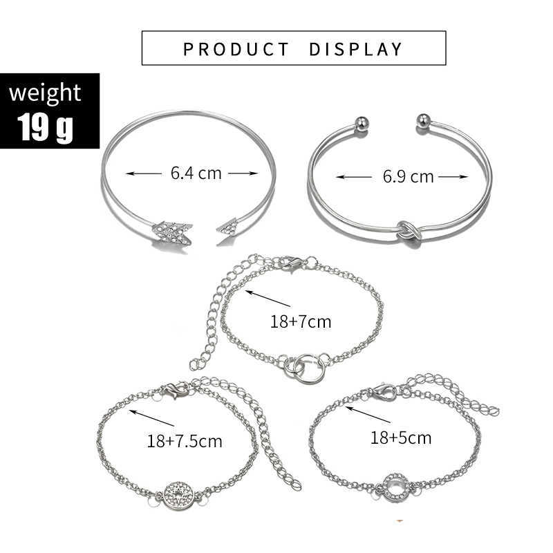 

Tocona Vintage 5 Pcs/sets Bracelet for Women Ladies Round Geometric Design Bangles Crystal Stone Jewelry Accessories 4079 Q0719