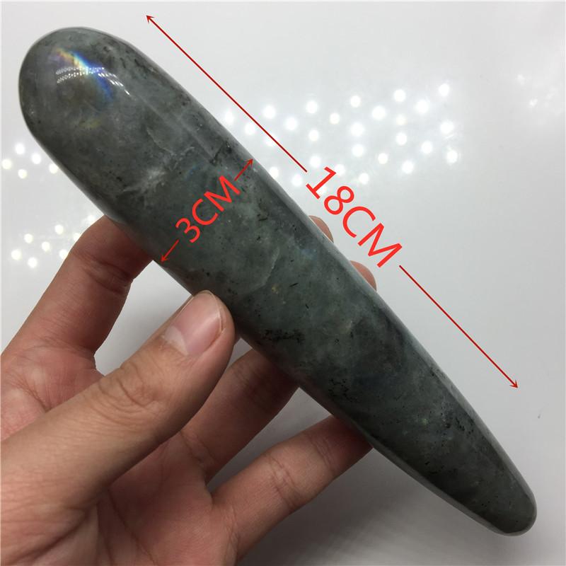

Decorative Objects & Figurines 18cm Natural Labradorite Crystal Wand Hand Carved Massage Stick Healing Gemstone Yoni Wicca Meditation