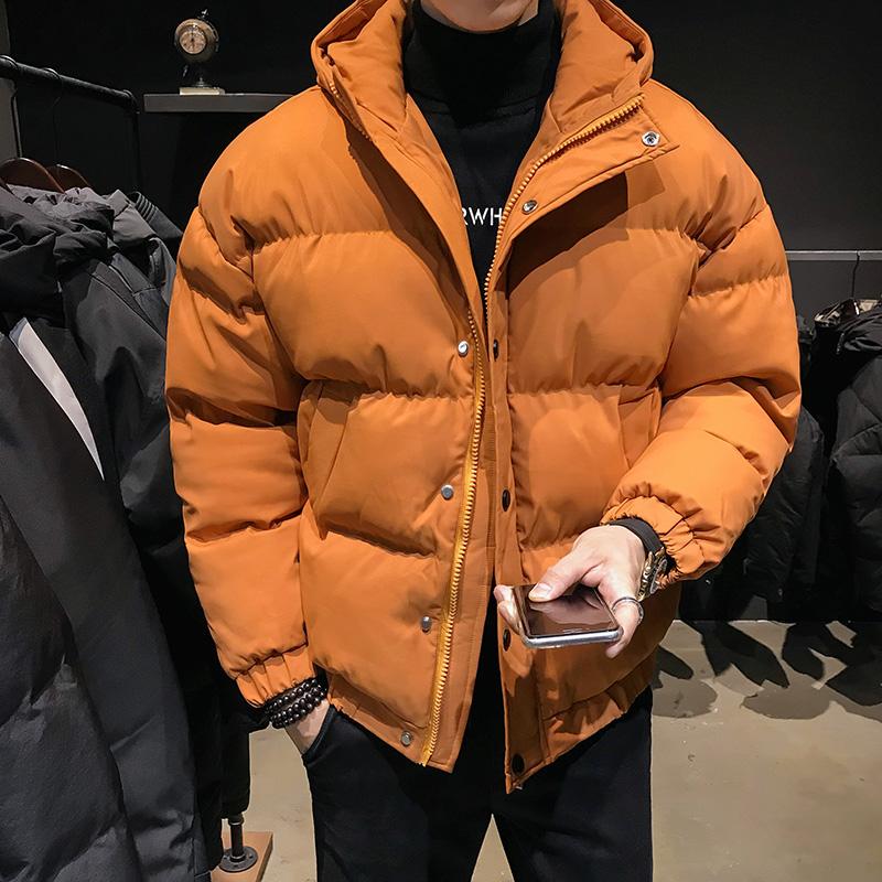 

Men's Down & Parkas Winter Cotton-Padded Coat Thickened Bread Student Hooded Warm Jacket Trendy Men, Black