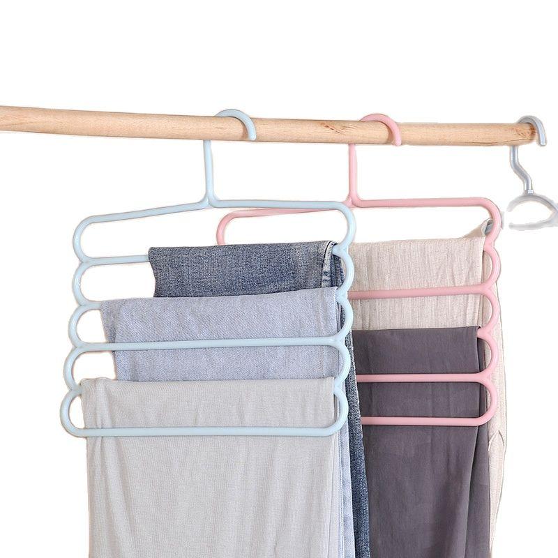 

Hangers & Racks 5-Layer Trouser Plastic Hanger Non-Slip Scarf Pants Tie Wardrobe Clothing Storage For Clothes