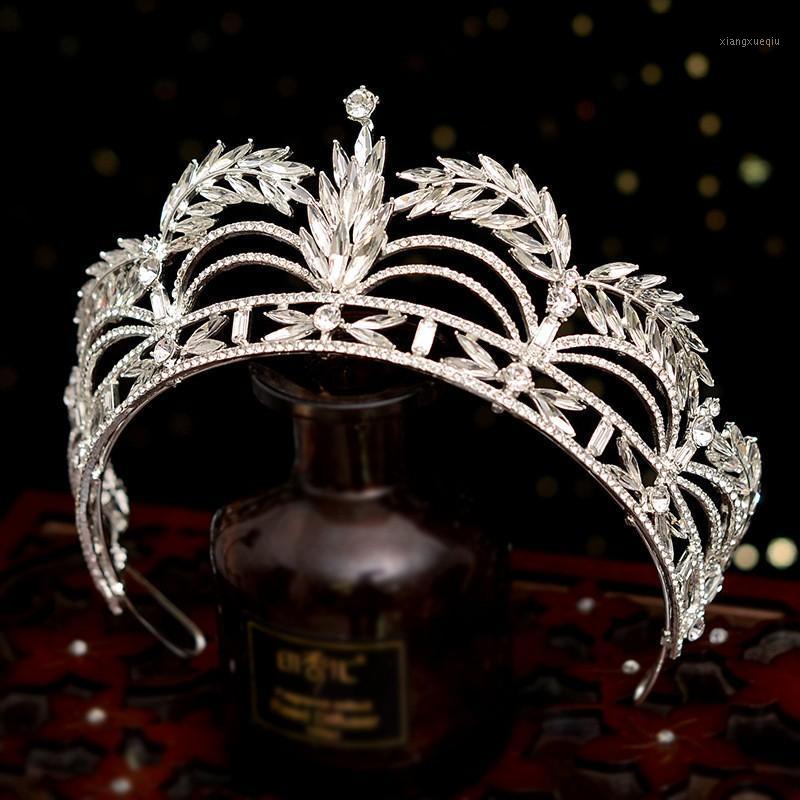 

Hair Clips & Barrettes Baroque Luxury Crystal Leaves Bridal Tiaras Crown Bride Headband Rhinestone Prom Pageant Diadem Wedding Accessories B, Golden;silver