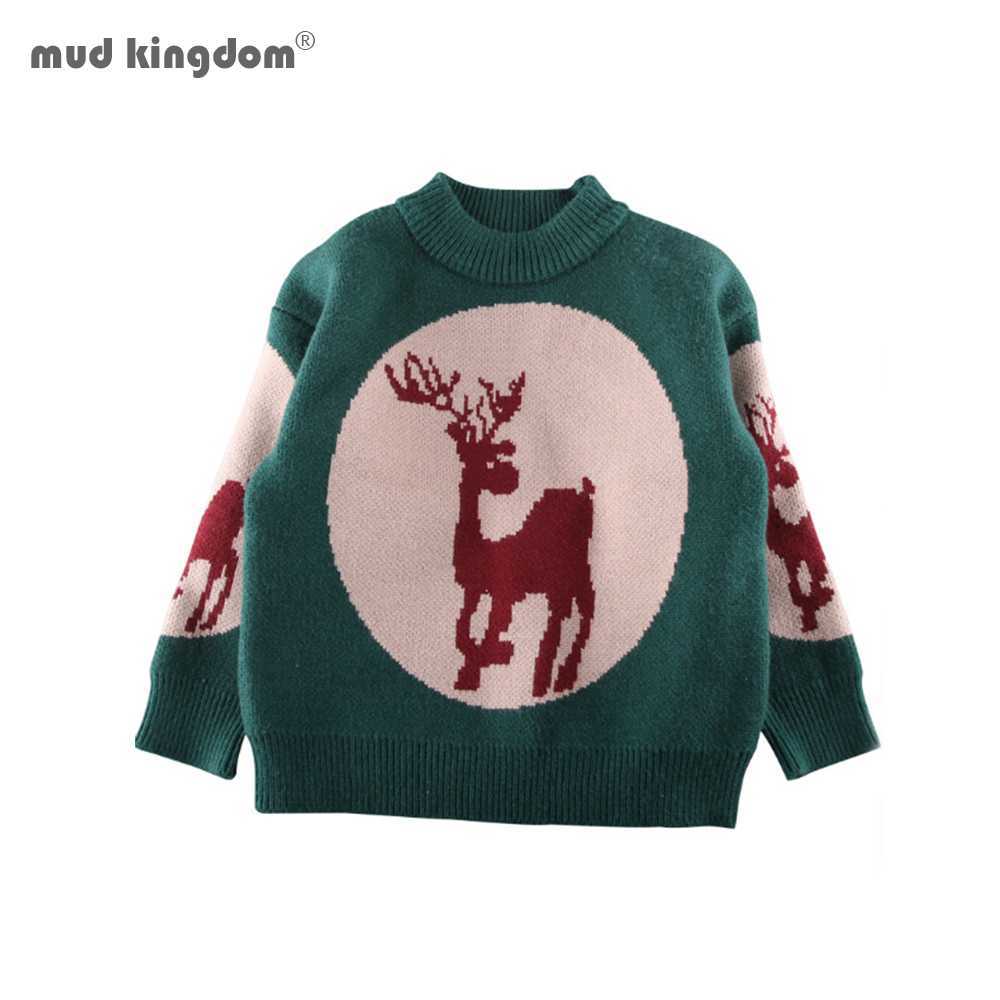 

Mudkingdom Girls Sweaters Long Sleeve Autumn Winter Fashion Cartoon Deer Knit Pullover Sweater Kids Clothes 210615, Wine red