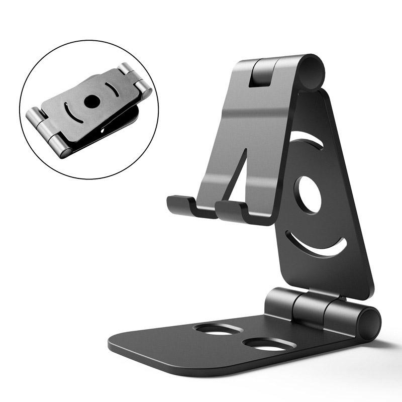 

Ly Foldable Swivel Phone Stand Desk Holder Cradle For Small Big Smartphones DC128 Cell Mounts & Holders, Black