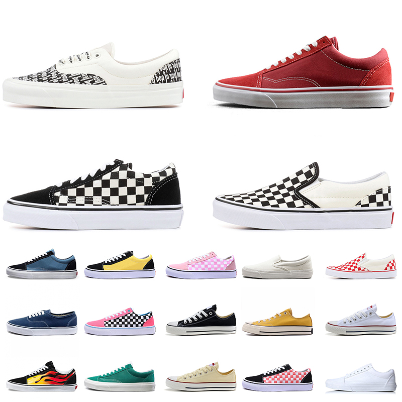 

Women Mens Casual Shoe Van Canvas Shoes Classic Slip-On Old Skool OFF THE WALL SK8-HI Fear Of God Yacht Club Skateboard Trainers White Black Outdoor Sports Sneakers, A4