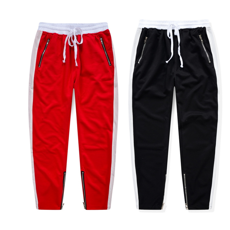 Joggers Pants Cotton for men/ Slim Skinny Trousers with zipper Legs / Sport Jogging Pants Hip Hop Gym Dance Slacks 3 colors