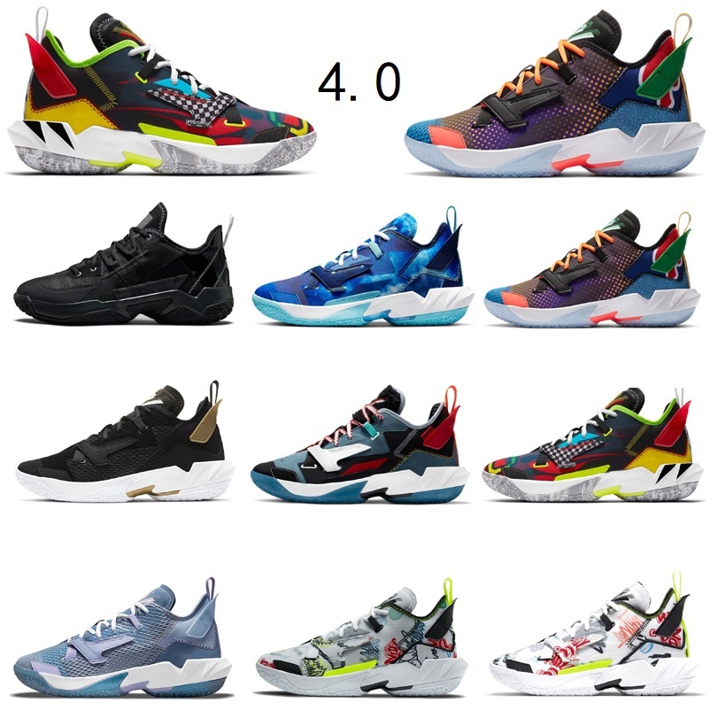 

2021 realeased Upbringing westbrook 4.0 one take mens basketball shoes Blue Triple Black White gold graffiti Trust loyalty why not zer0.4 men trainers sports sneakers, Color#10