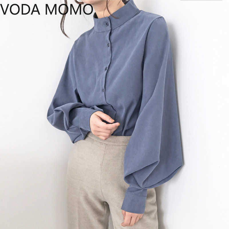 

summer long sleeve office women' shirt blouse for women blusas womens tops and blouses chiffon shirts ladie' top plus size 210721, Black