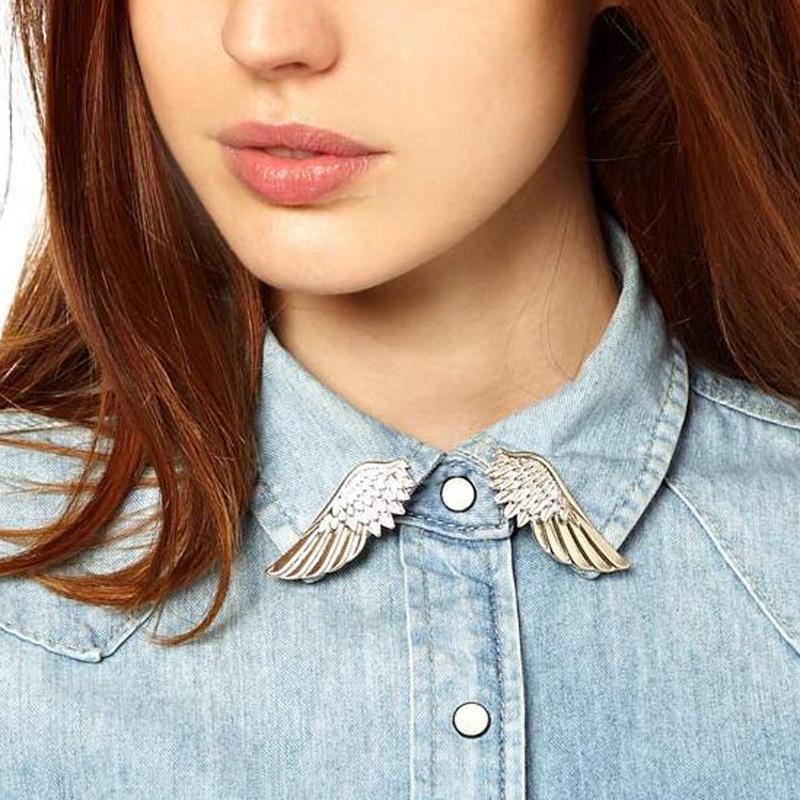 

Pins, Brooches Sale 1 Pair Women Fashion Angel Brooch Collar Pin Gothic Christmas Ornaments Accessories Gift
