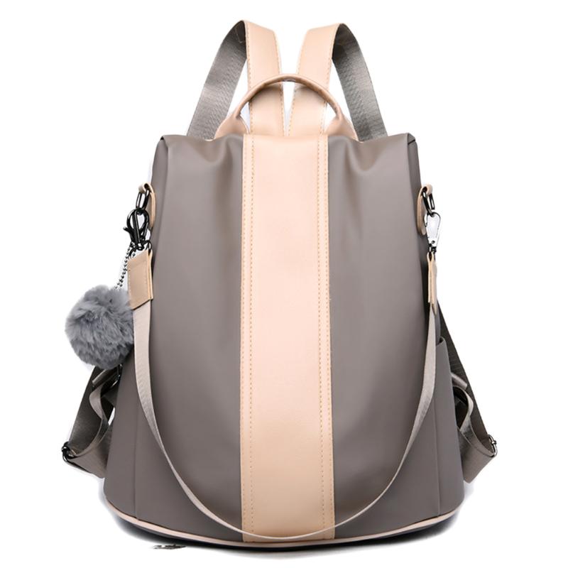 

Outdoor Bags Women'S Waterproof Leather Backpack Security Anti-Theft Rucksack Lightweight Simple Travel College Student Schoolbag, Black
