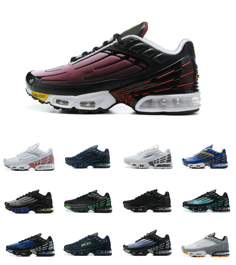 

Men Trainers TN Plus 3 Tuned 2 Outdoor Running Shoes Sports Original Sneakers Neon leather Triple Black White Blue Wolf Grey Ghost Green Men's Women's Runners Size 36-46, Bubble package bag