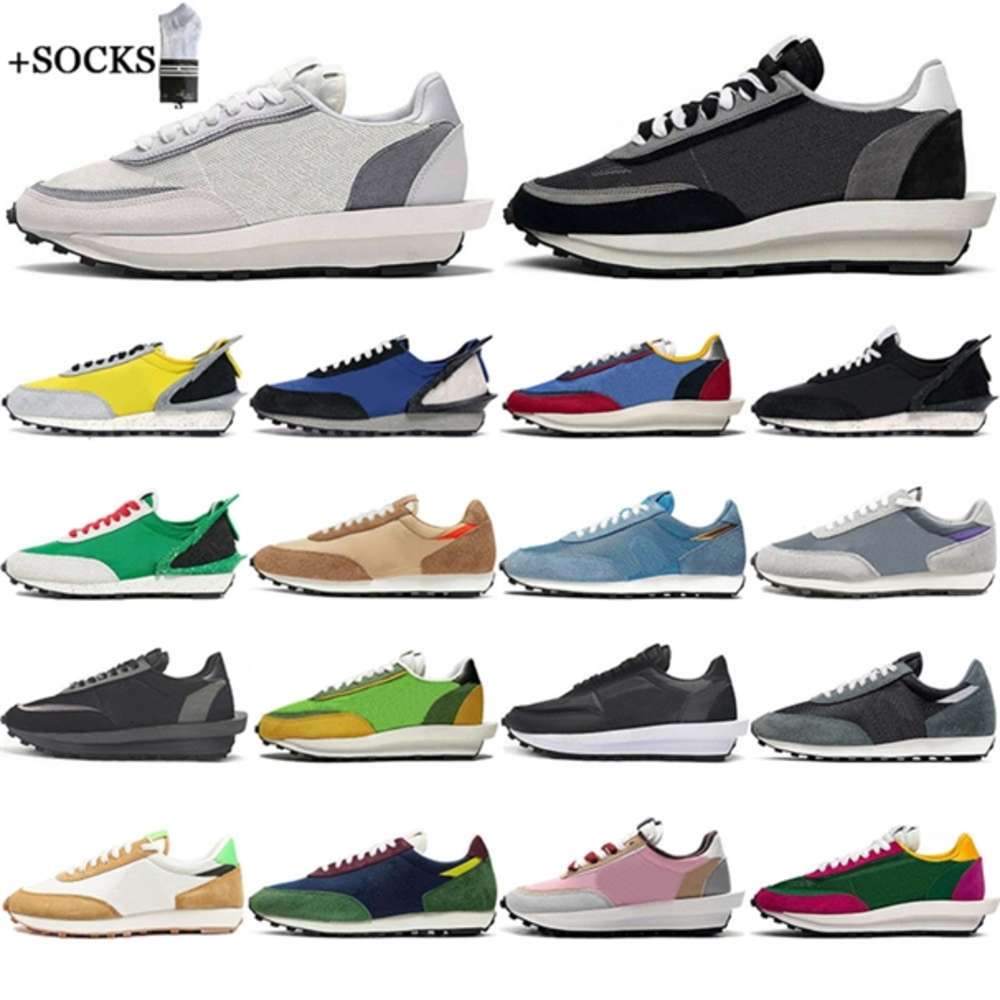 

with free socks LDV Waffle Sacai Daybreak Casual Shoes Mens women chunky Varsity Blue Nylon Summit platform trainers Sports Sneakers 5.5-11 aaronKwok, #19 white nylon