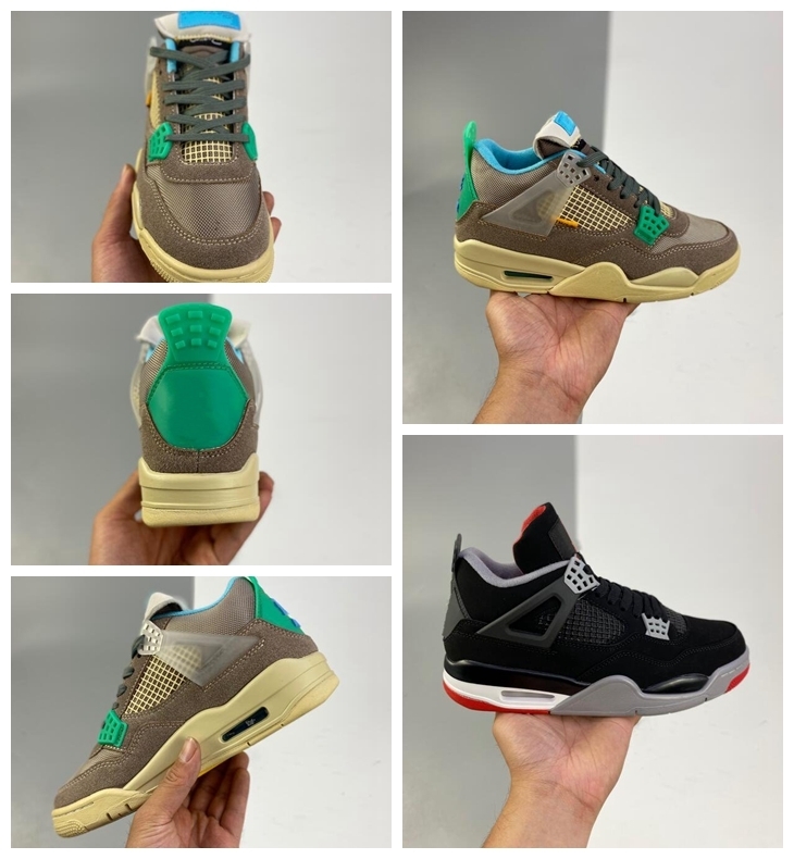 

2021 New Union LA x 4 basketball shoes Taupe Haze CU9981-100 4s Black Men Women Sneakers Size36-45