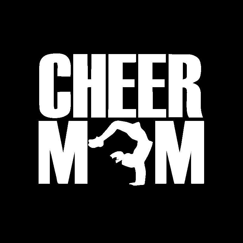 15CM*12CM Fashion Vinyl Retro-reflective CHEER MOM Car Sticker Decal Black-image-690570398