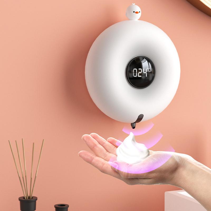 

Liquid Soap Dispenser Automatic Foam USB Rechargeable Touchless Temperature Digital Display Wall Mount Sanitizer Infrared Sensor