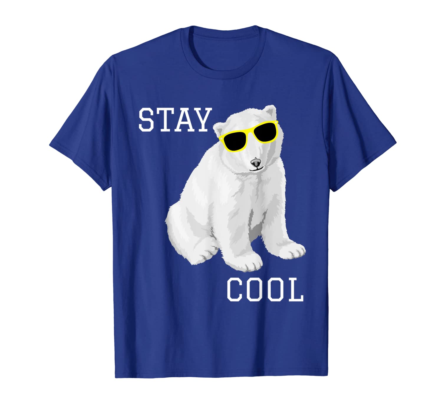 

stay cool cute baby polar bear cub with sunglasses t-shirt, White;black