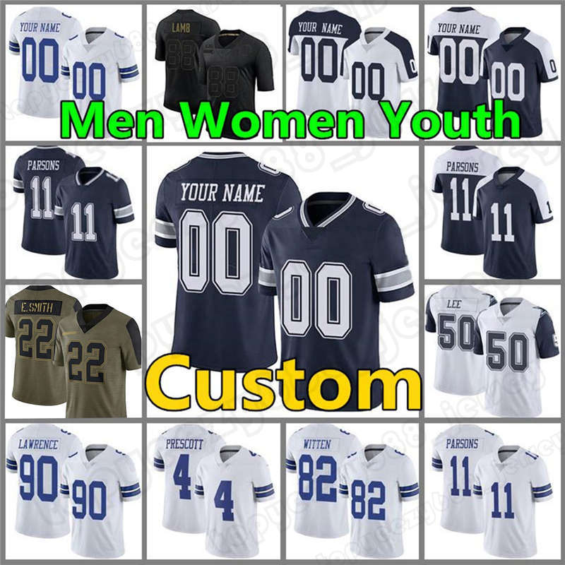 

Custom 4 Dak Prescott Mens 88 CeeDee Lamb Football jersey 11 Micah Parsons Leighton Vander Esch Amari Cooper Ezekiel Elliott Jaylon Smith, Custom women +patch(niuzai)