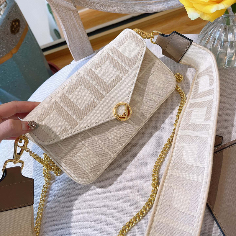 

Fashion Women's handbags Designers Bags brown red canvas chain Tote clutch bag Crossbody bags envelope POCHETTE FeLICIE removable handbags Wallet Purses with 2F, Box