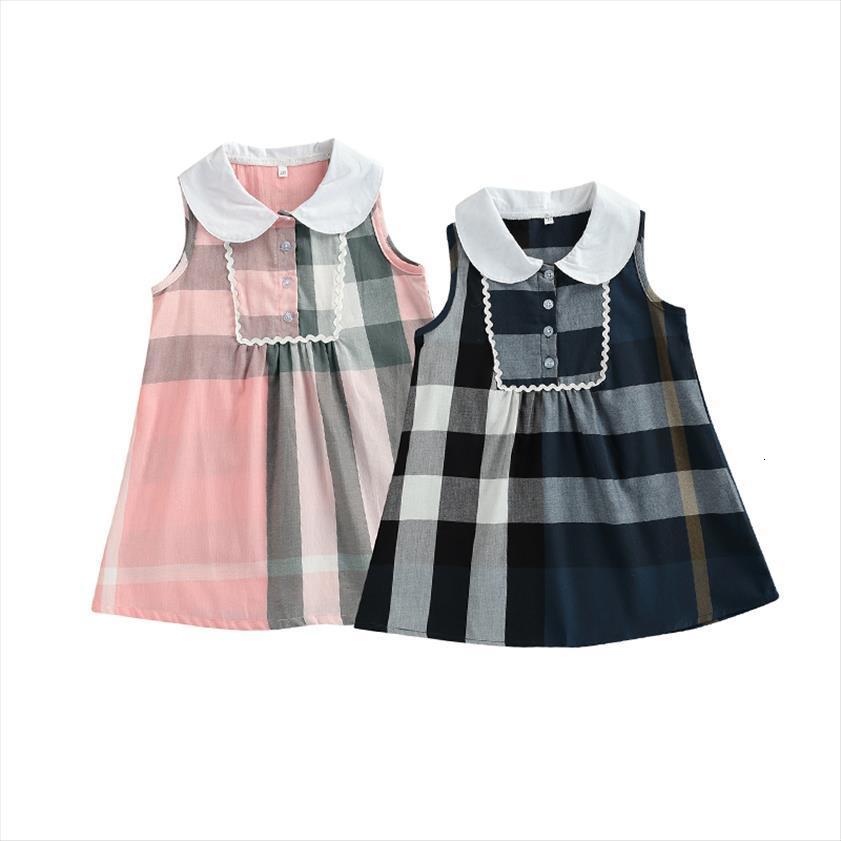 

2 7y Summer Lovely Girl Dresses Kids Girls Plaid Strapless Sleeveless Peter Pan Collar A Line Sundress, Red;yellow