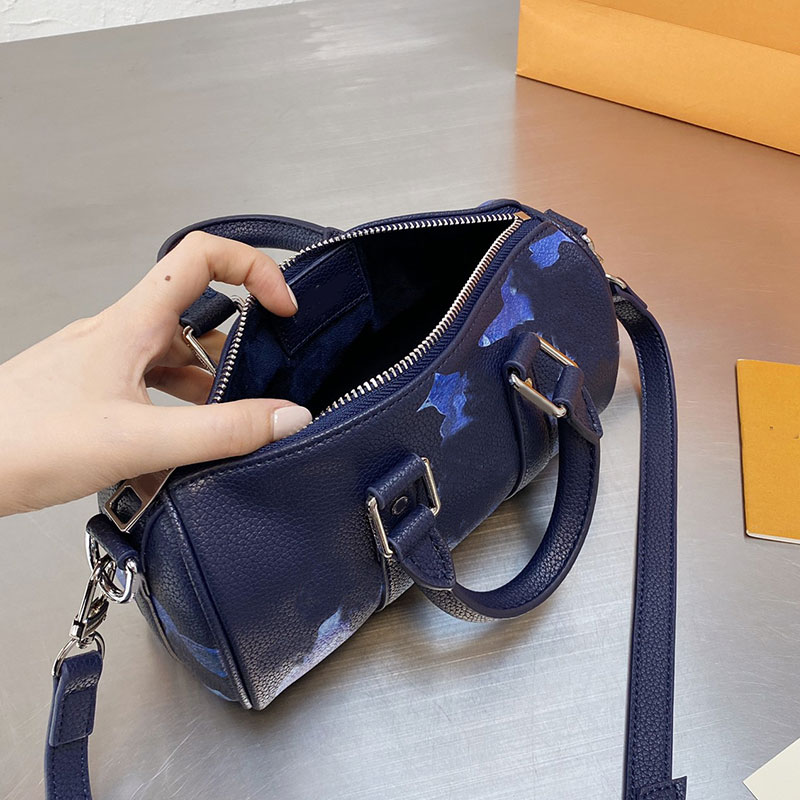 

Lady Printed Pillow Bag Women Retiro Crossbody Handbag Barrel-Shaped Zipper Wallet High Quality Long Shoulder Starp
