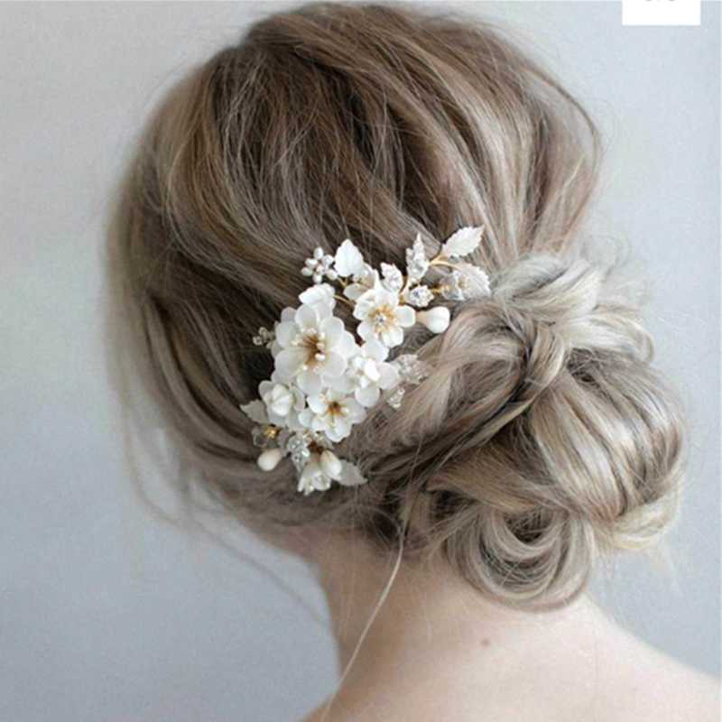

Headpieces Wedding Headband Handmade Pearls Leaf Flower Bridal Headwear Hair Accessory For Decoration