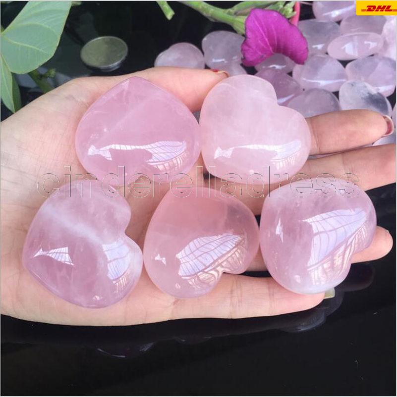 

Natural Rose Quartz Heart Shaped Pink Crystal Carved Palm Love Healing Gemstone Lover Gife Stone Crystal Heart Gems CA17