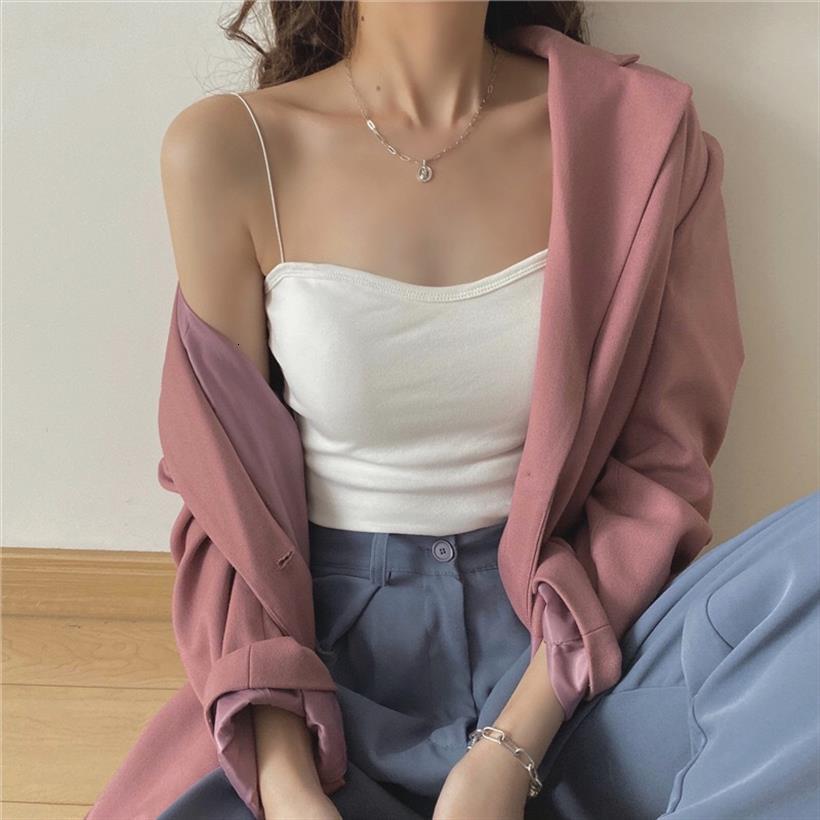 

summer sleeveless cotton bustier unpadded women tanks bandeau bra crop vest seamless tees, White