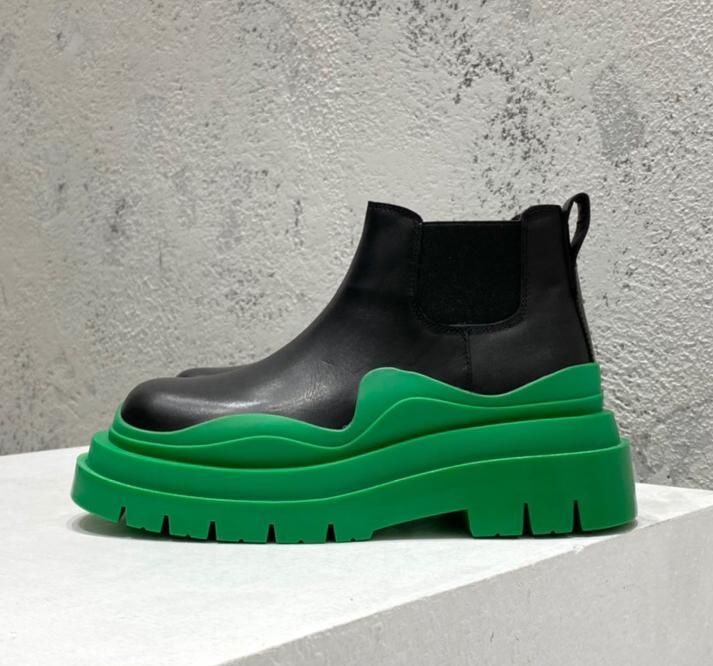 

women's boots tire bottega storm leather high boot real leather shoes crystal outdoor martin chaussures de designer platform, Black