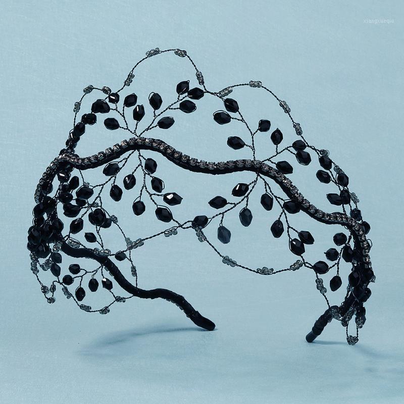 

Hair Clips & Barrettes Baroque Bride Black Stone Crystal Crowns Tiara Flower Handmade Bridal Diadem Queen Crown For Wedding Headbands Access, Golden;silver