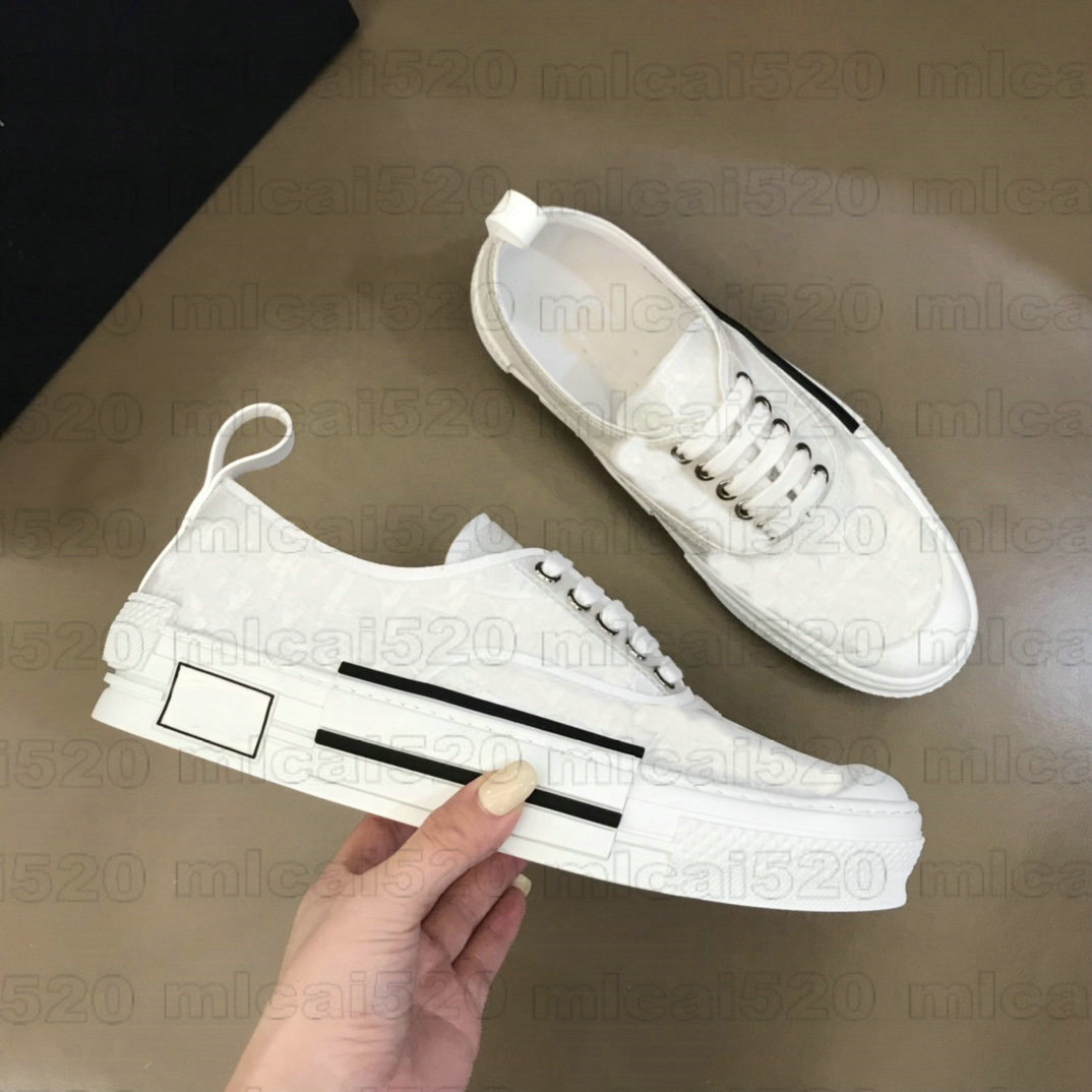 

2021SS Designer White Oblique Canvas Casual Shoes B23 23 Low-Top Sneaker Transparent panels Patchwork Effect Sole Lace-up Front, Others