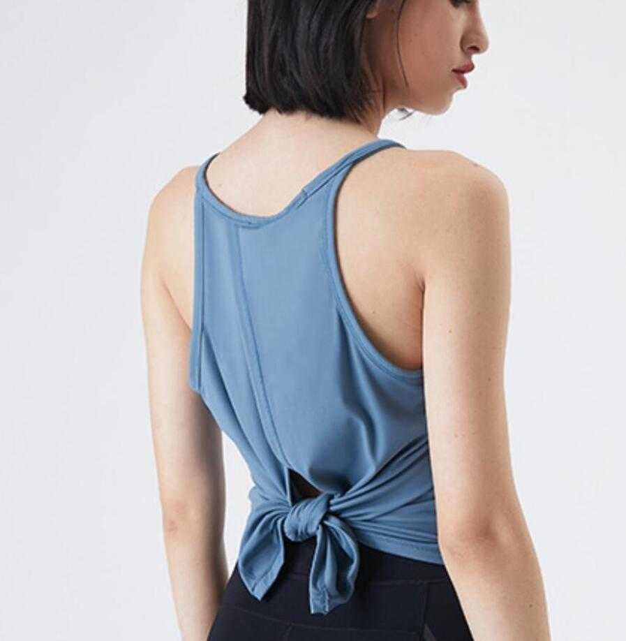 

Yoga Vest Women Naked Feeling Skin Moisture Absorption and Perspiration Sports Blouse Leisure Running Fitness Top Split Back Fashion Tanks, Black