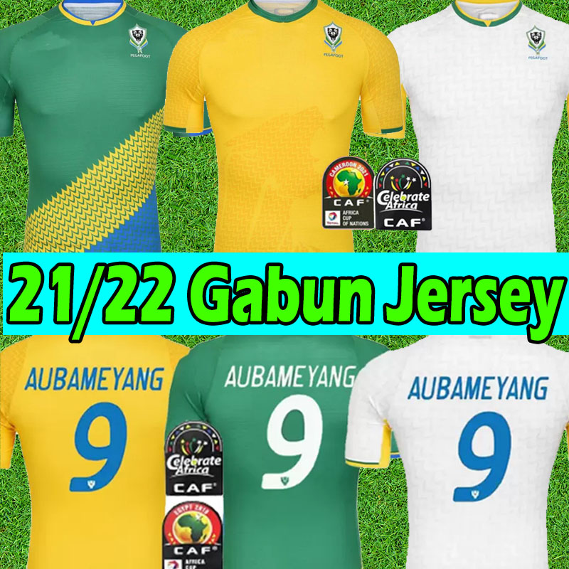 

21/22 Gabun soccer jerseys home 2021 2022 Africa Cup camisetas de fútbol Denis Bouanga Lemina Moundounga Nzambe football shirts Aaron Boupendza maillots de foot, 21 22 home