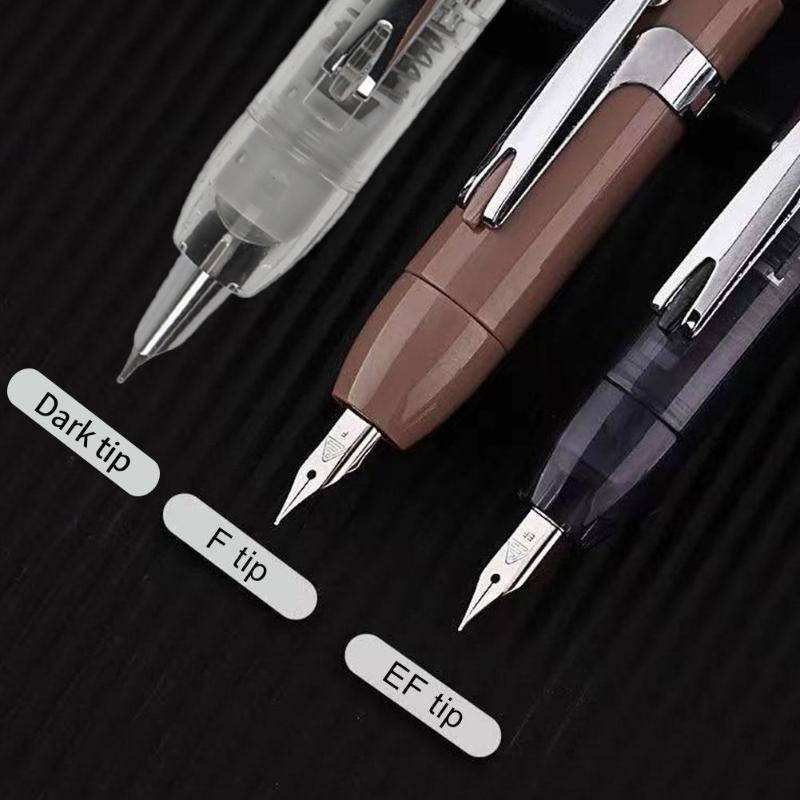 

Fountain Pens Lanbitou 3088 Press-type Pen Ink Ef / F Nib Converter Filler Stationery Office Supplies Dark Tip, Red