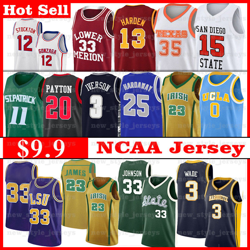 

Auburn NCAA LSU Tigers Jersey Shaquille O'Neal Sooners Hardaway Young Trae Marquette David Gary Robinson Payton Barkley Basketball Jerseys