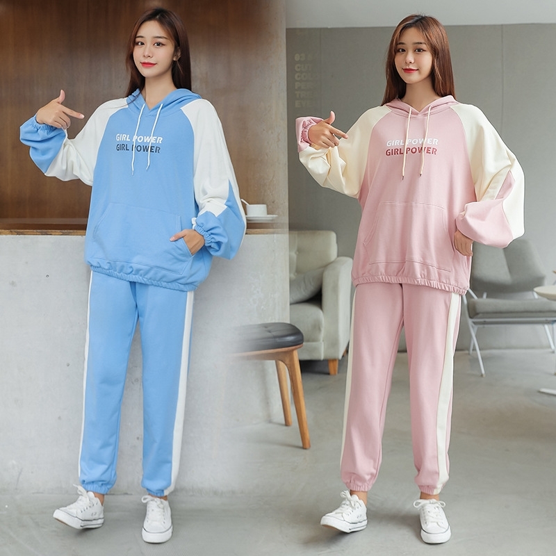 

2021 new spring and autumn Leggings TB student loose sweater sports suit women's fashion casual wear, Gray