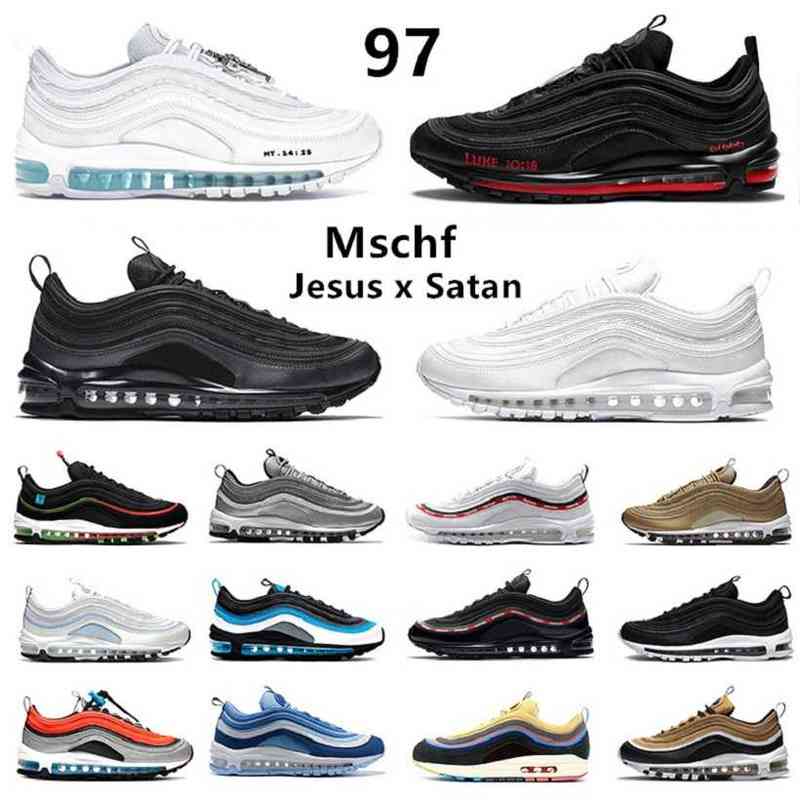 

Newest mens running shoes Mschf Lil Nas x Satan Luke inri jesus triple black white metalic gold University Red sky undefeated men women, 29