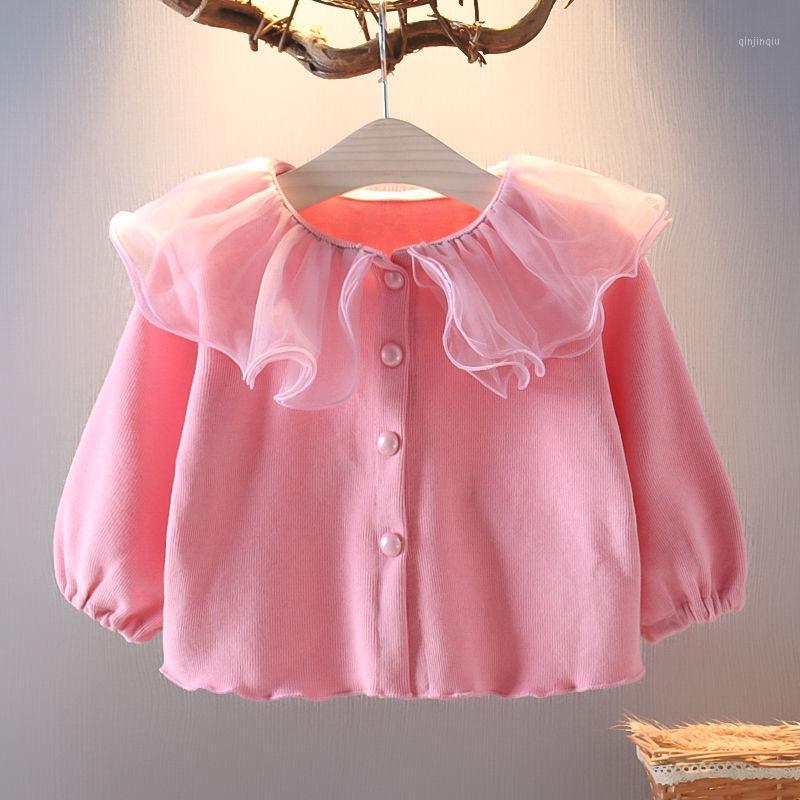 

Jackets Girls' Sweater Jacket Cardigan 2021 Spring And Autumn Foreign Style Baby Korean Children's T-shirt Wear, Blue;gray