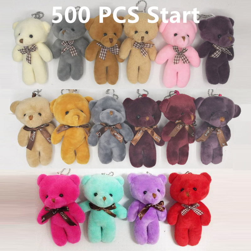 

kawaii Teddy Bear Doll Plush Stuffed Keychain Toy Bag Pendant Cute Mini Doll 11-13CM Toys For Children Gift Random Color, As pic