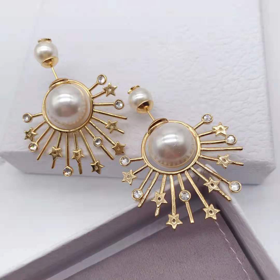 

2021 Luxury women's Stud pearl irregular tassel earrings Fireworks Earring copper Jewelry Accessories High quality fashion Gift for Girls wi