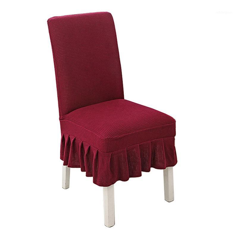 

Elastic Spandex Chair Covers Solid Half Skirt Cover Jacquard Dining Room Seat Slipcovers For Wedding Party Slipcover
