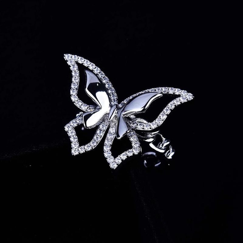

Cluster Rings Butterfly Ring For Women Cute Kpop Adjustable White Gold Twisted Crystal Aesthetic Girls Friend Jewelry Accesorios KBR068, Golden;silver