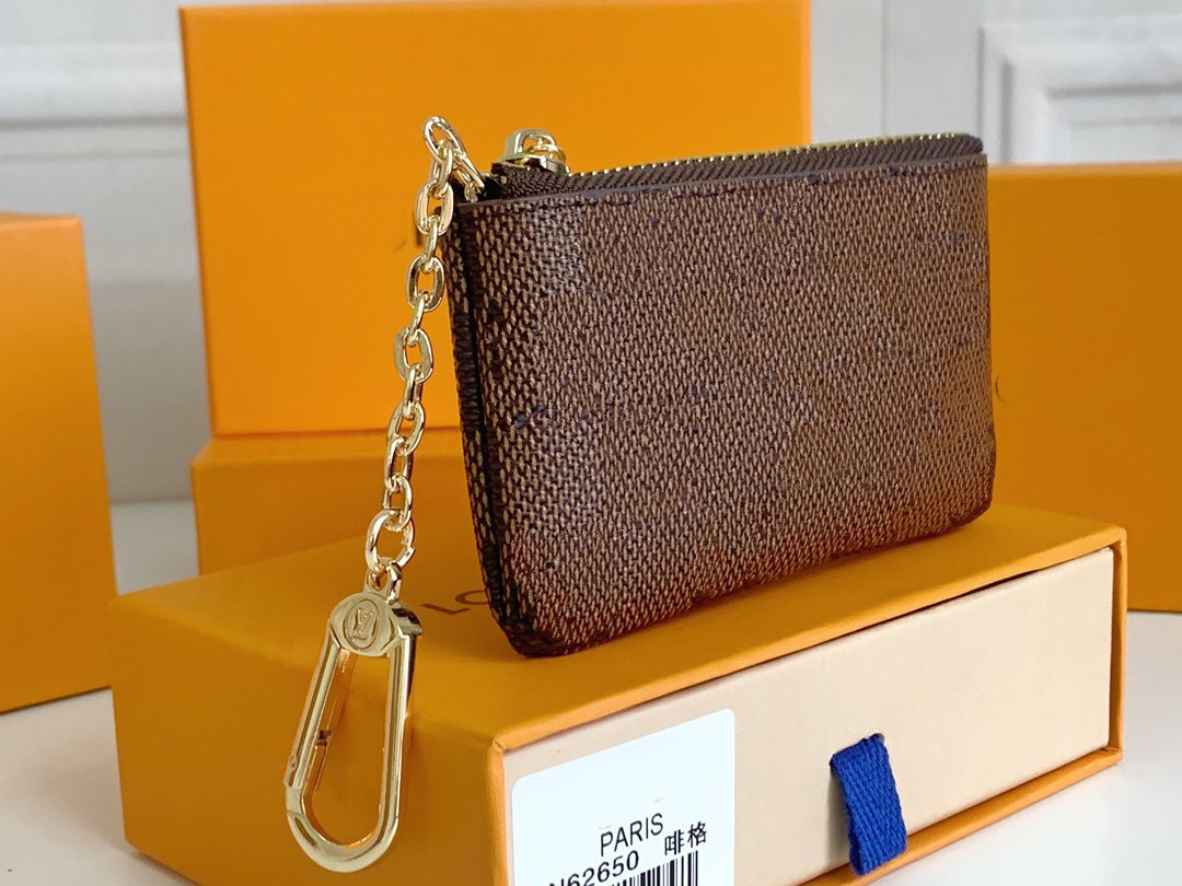 

High quality Luxury design Portable purse KEY P0UCH wallet classic Man women Coin Chain bags With dust bag+ box N62650, Nvoice - not sold separately