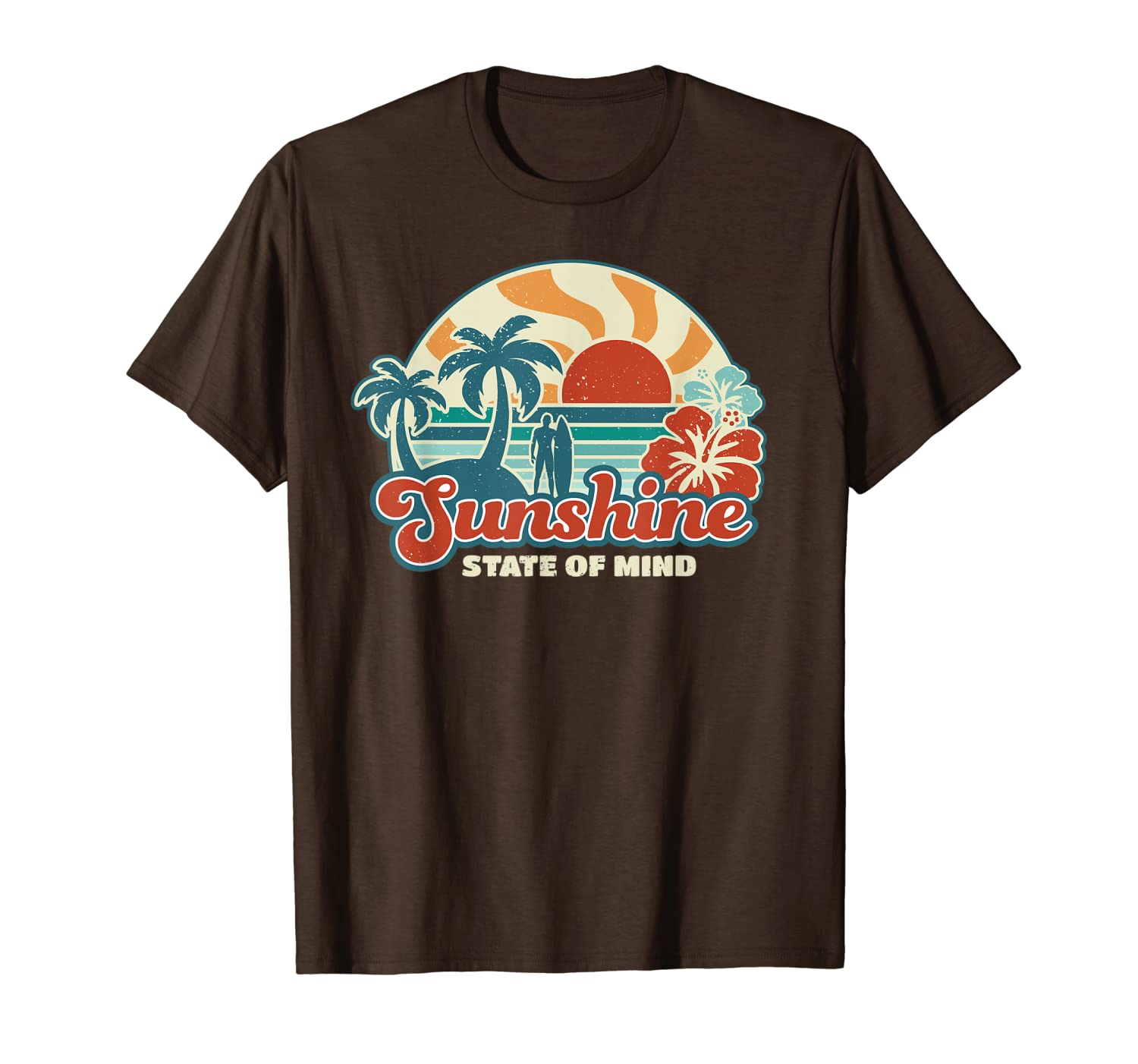 

sunshine state of mind florida retro 60s summer dark t-shirt, White;black
