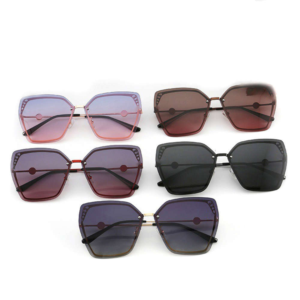 

Highend accessories digner women famous brands rimls sunglass with box gradient fashion branded shad, Black