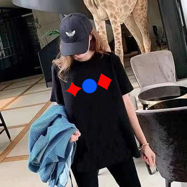 

Three flowers and four-leaf clover cotton round neck t shirt 2021 men's couple short-sleeved loose Korean style ins tide ladies top., White;black