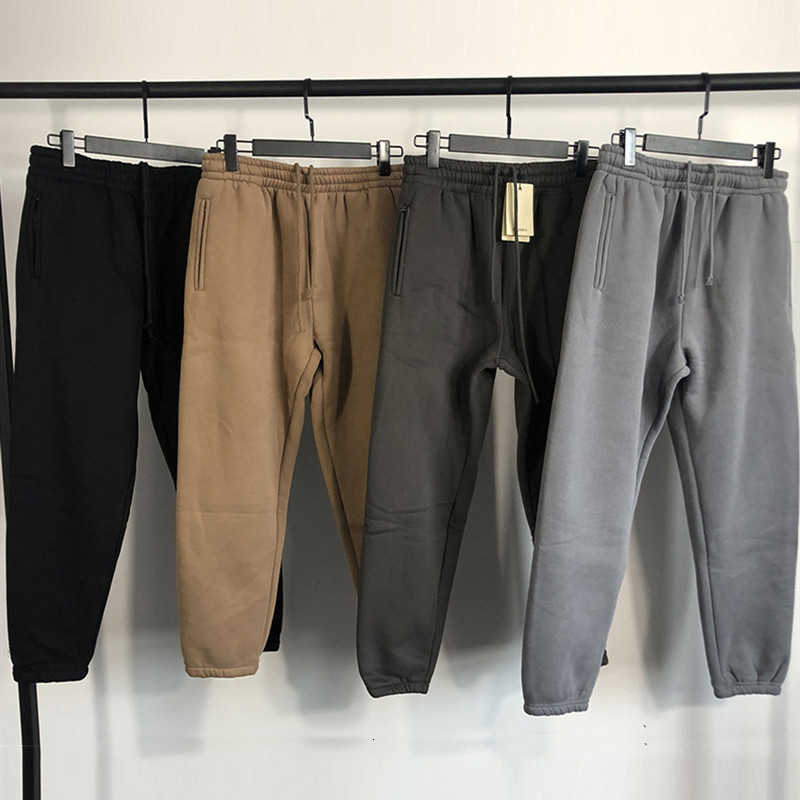 

men's pants solid color men women season 6 sweatpants kanye west skateboards trousers bhi0, Black