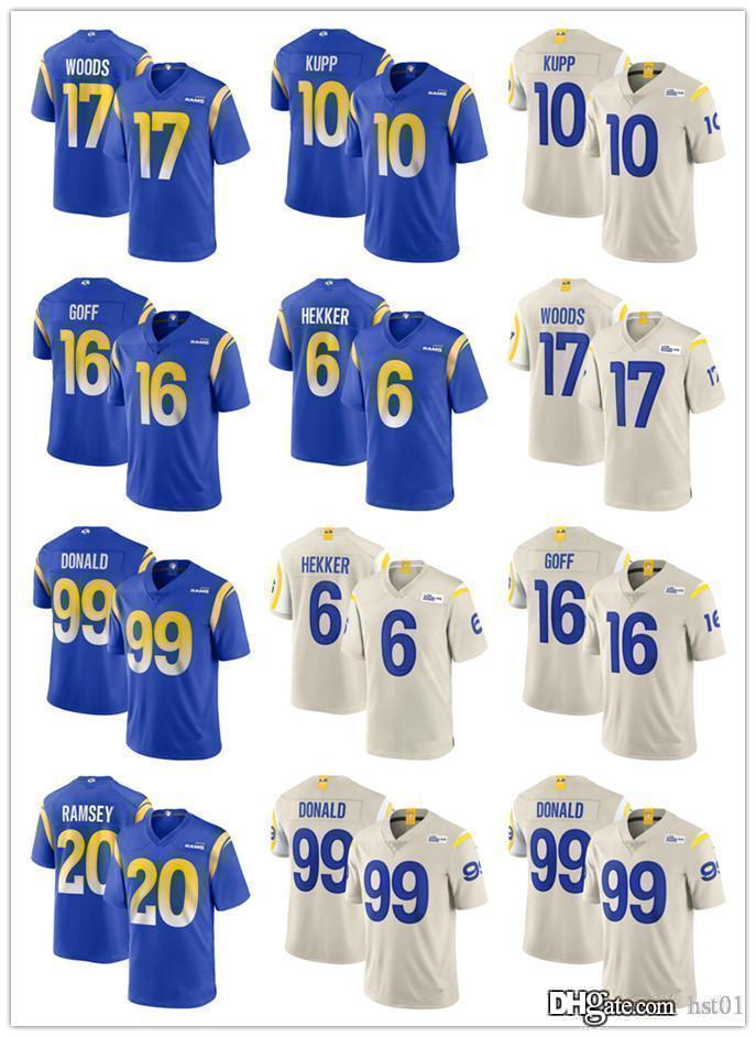 

Men Los Women Angeles Rams 99 Aaron Donald 17 Robert Woods 10 Cooper Kupp 16 Jared Goff Football Jerseys Royal, Black;red