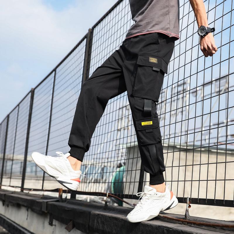 

Men's Pants 2021 Casual In Spring And Summer Loose Harlan Corset Overalls Youth Fashion Jogger Street Sports Trousers, Black