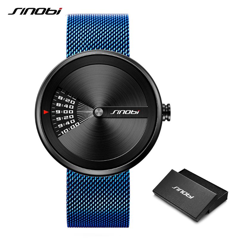 

Mens Fashion Watches Original Design Creative Wristwatch Stainless Steel Mesh Strap Business Watch Relogio Masculino Wristwatches, Slivery;brown